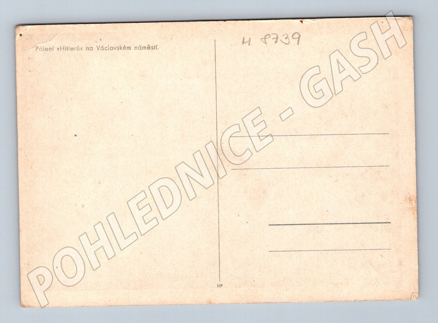 Pohlednice Pálení Hitlerů Václavské náměstí (M8739)