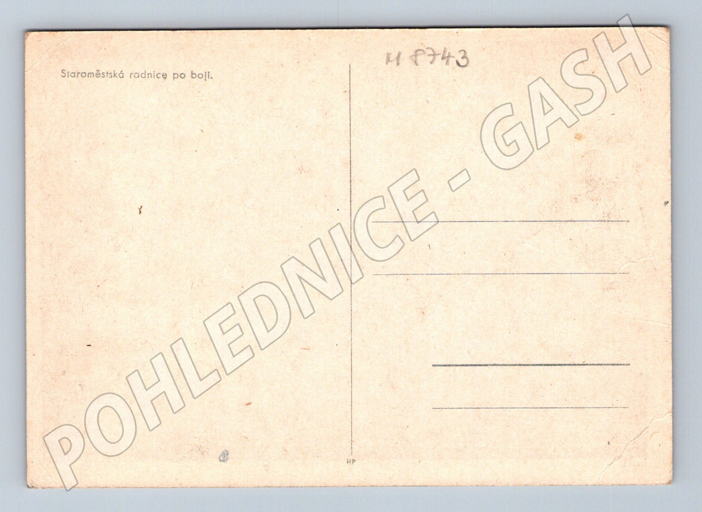 Postcard Old Town Hall after the battle Prague (M8743)