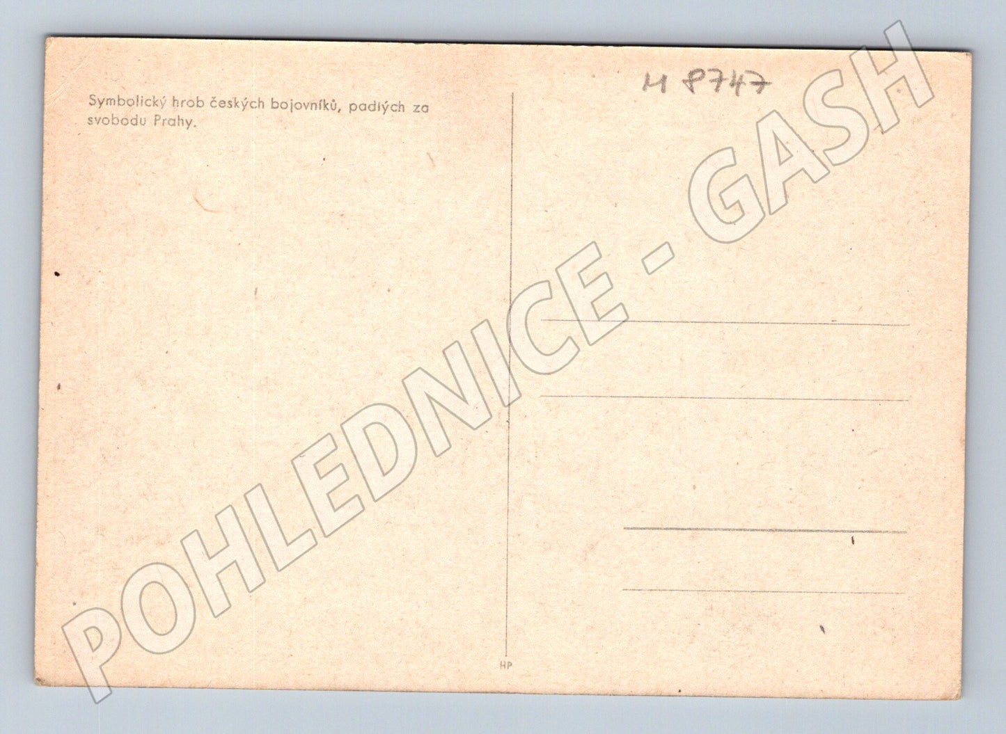 Postcard Symbolic Grave of Heroes Prague 1945 (M8747)