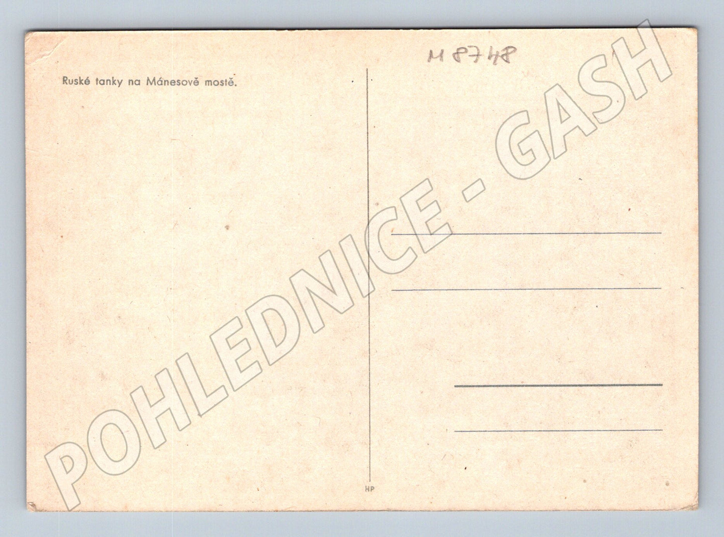 Postcard Russian tanks Mánesův most Prague (M8748)