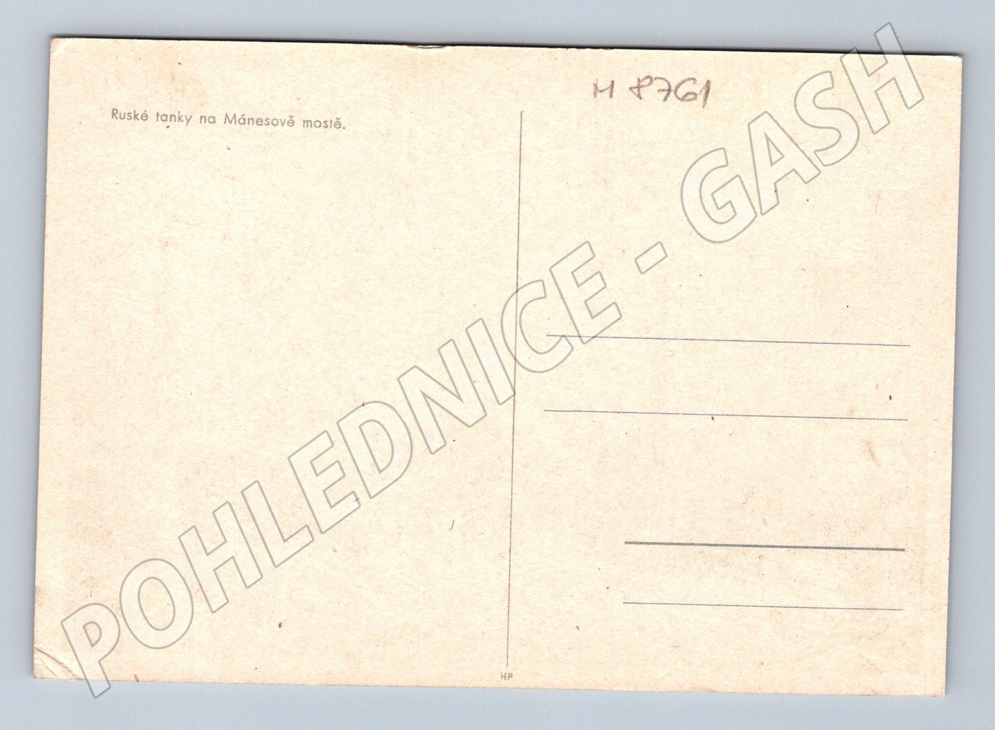 Postcard Russian tanks Mánes Bridge WWII (M8761)