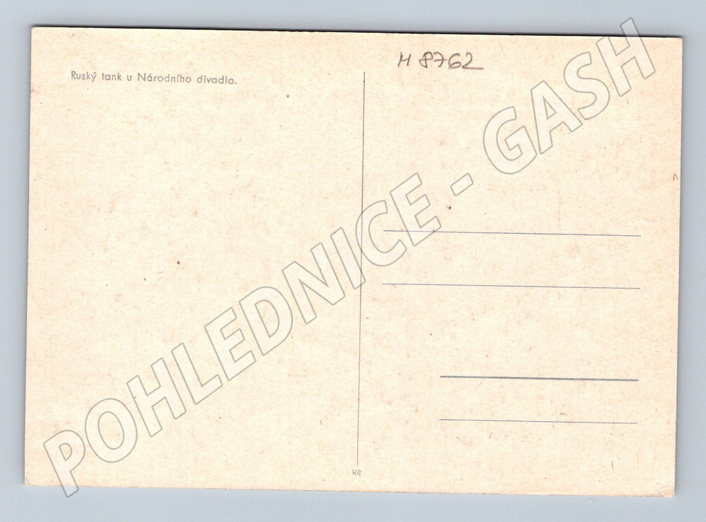 Postcard Russian tank at the National Theatre Prague historical (M8762)