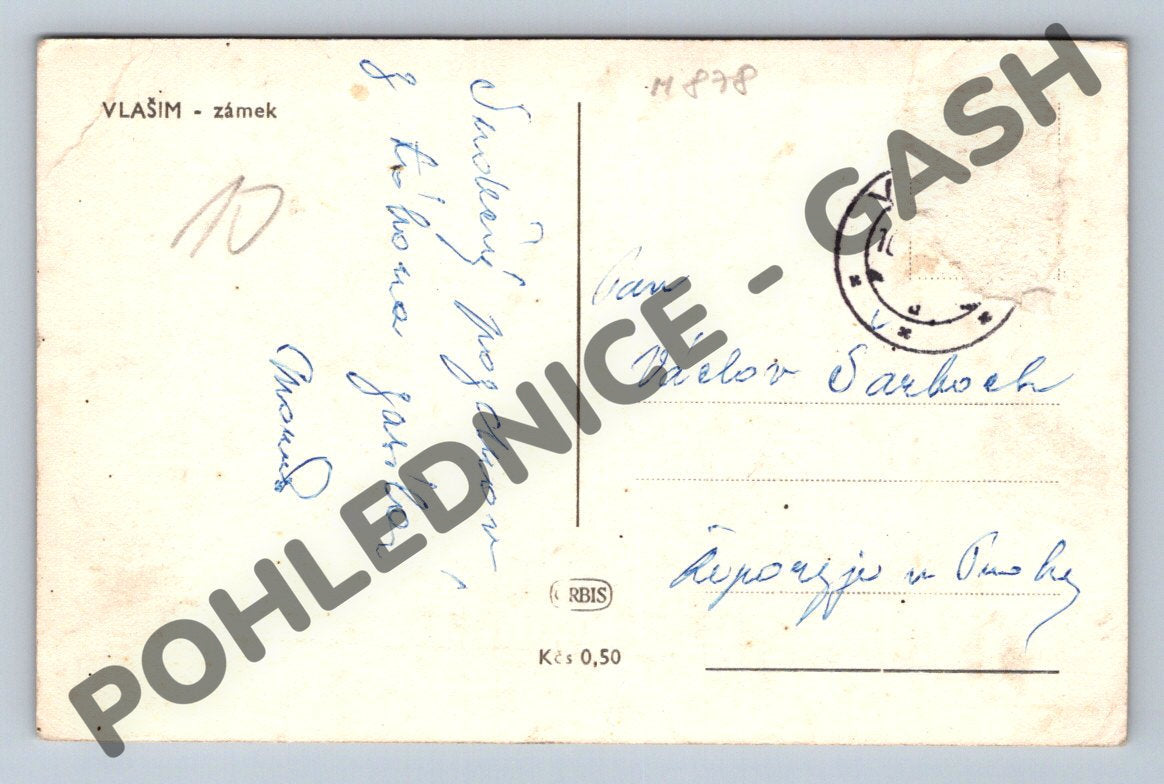 Postcard Vlašim Castle historical (M878)