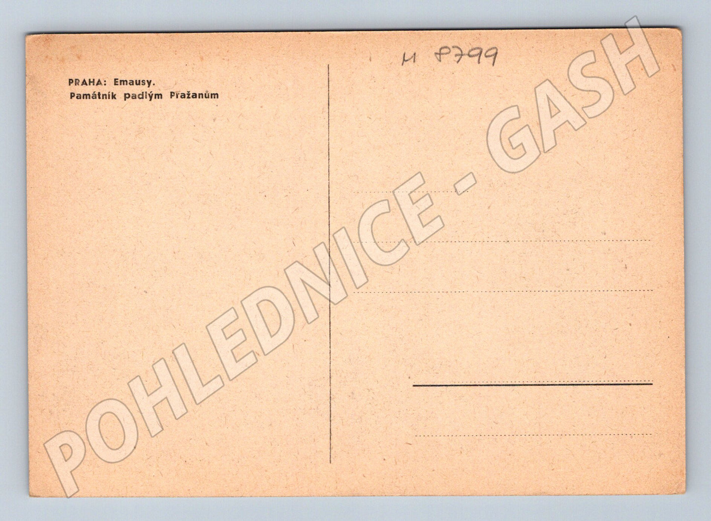 Postcard Prague Emmaus Memorial to the Fallen Praguers (M8799)