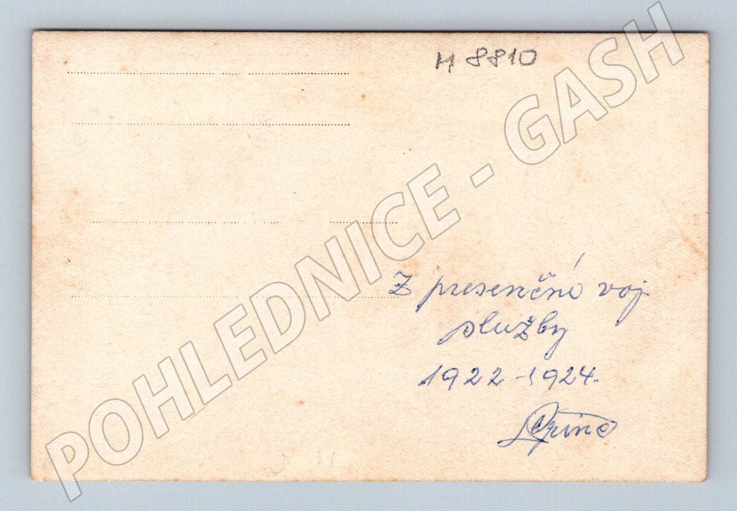 Postcard soldier on horseback military service 1920s (M8810)