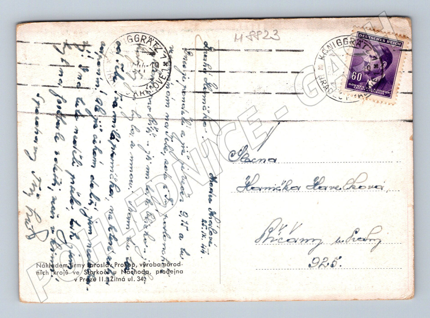 Postcard girl in Hradec Králové costume (M8823)