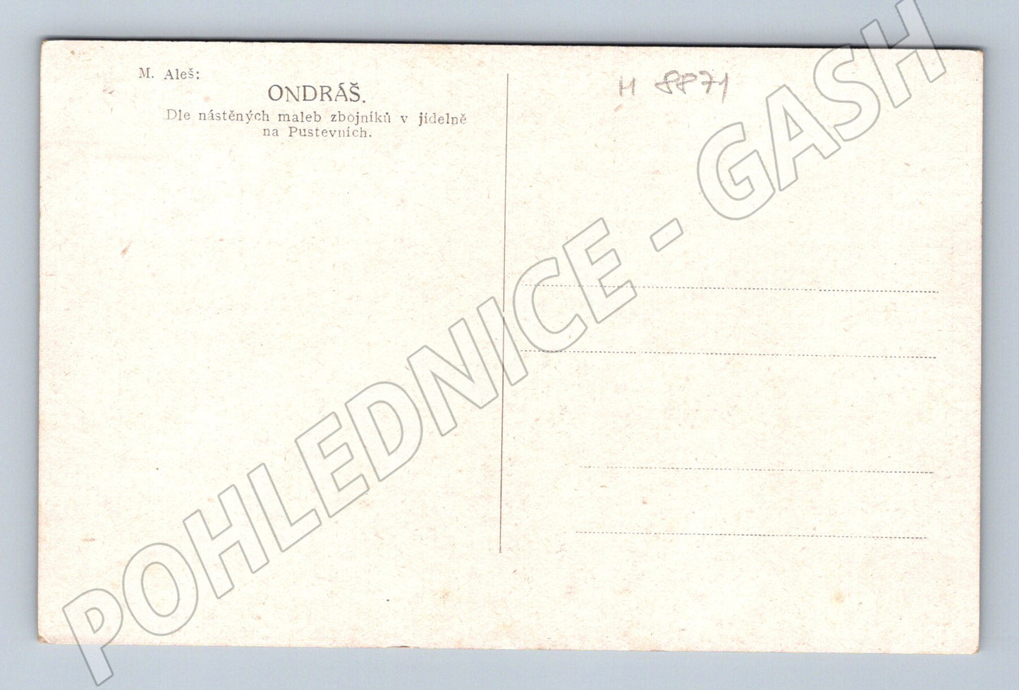 Postcard Ondráš M Aleš Pustevny folklore (M8871)