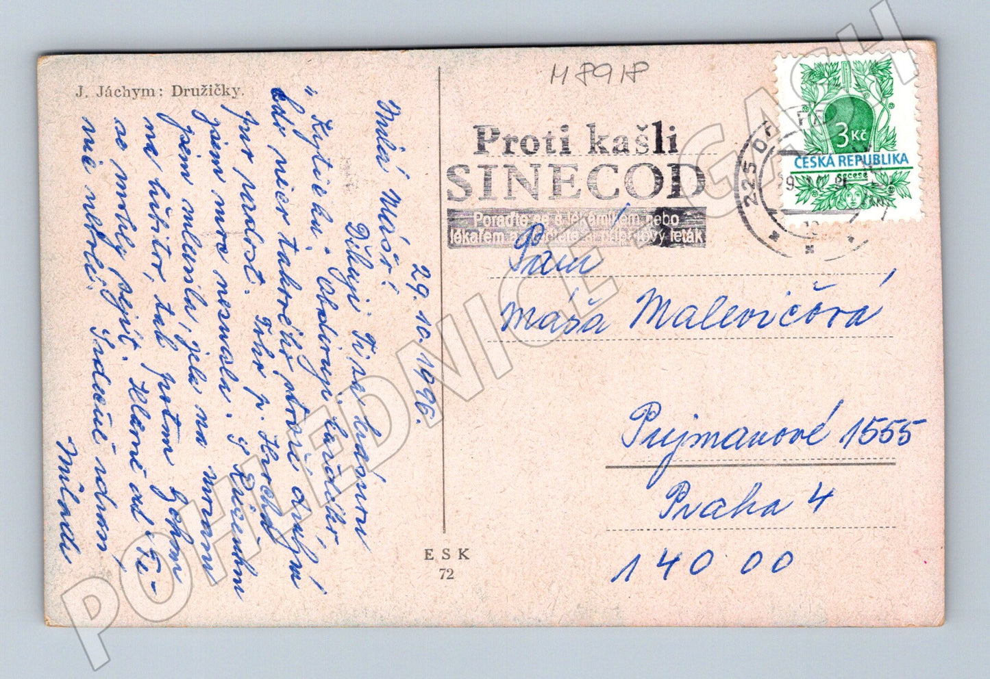 Postcard of a bridesmaid in a traditional costume J Jáchym ethnography (M8918)