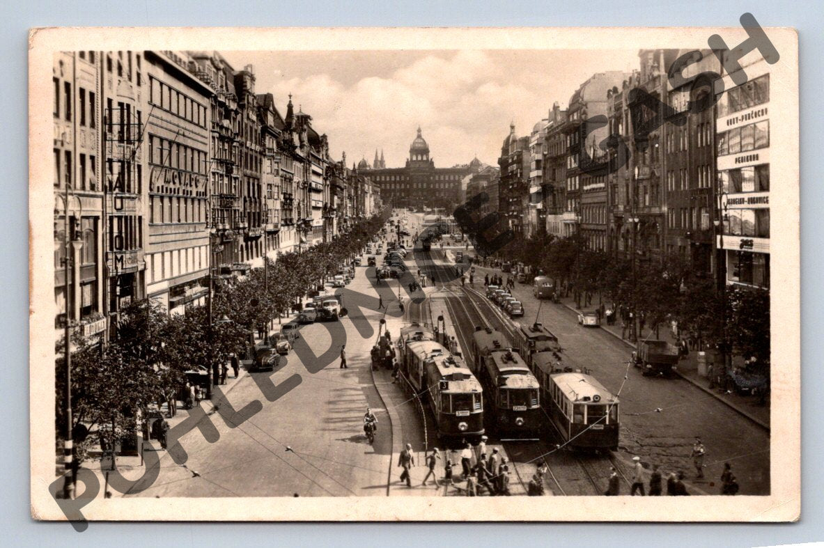 Pohlednice Praha Václavské náměstí tramvaje (M896)