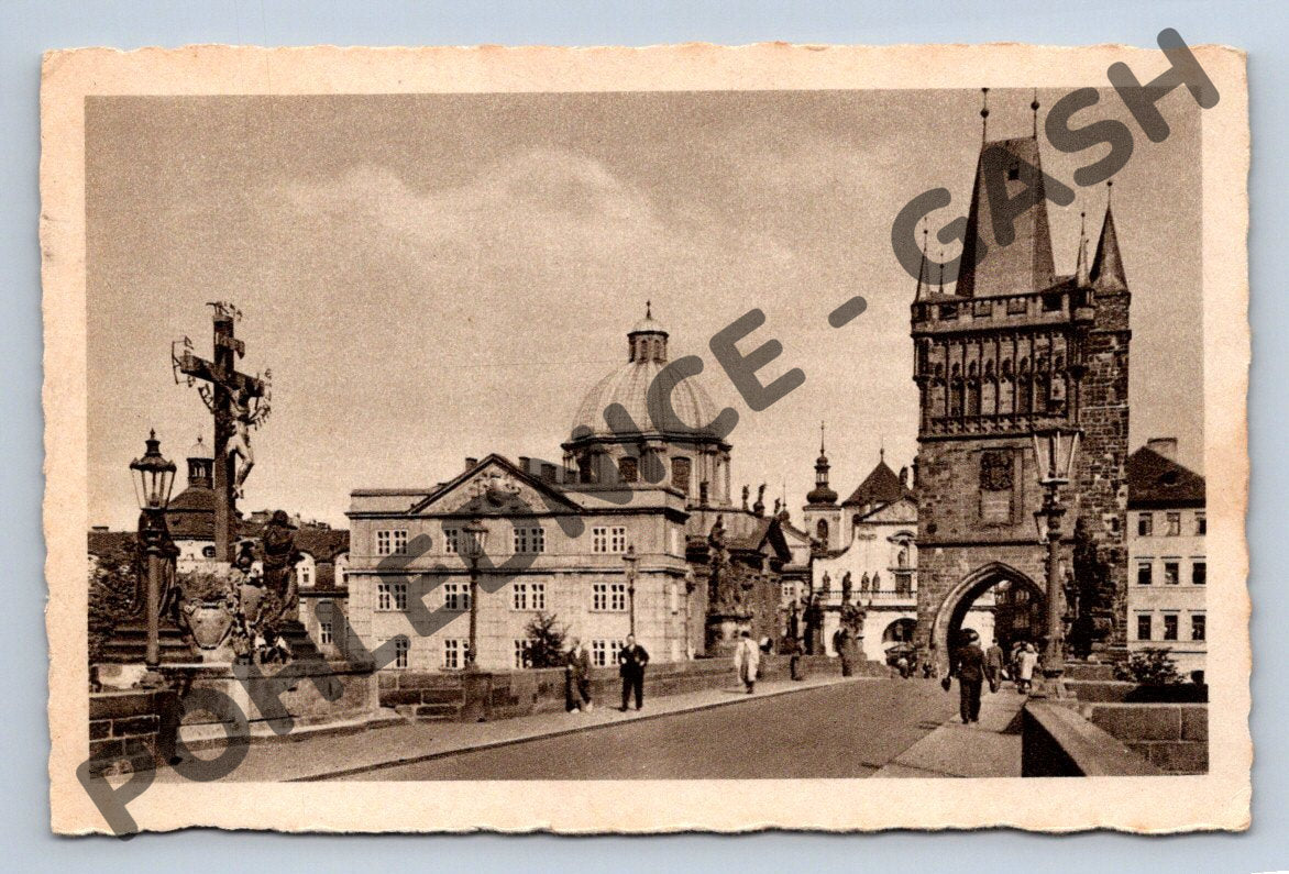 Pohlednice Praha Mostecká věž a klášter Křižovníků (M898)