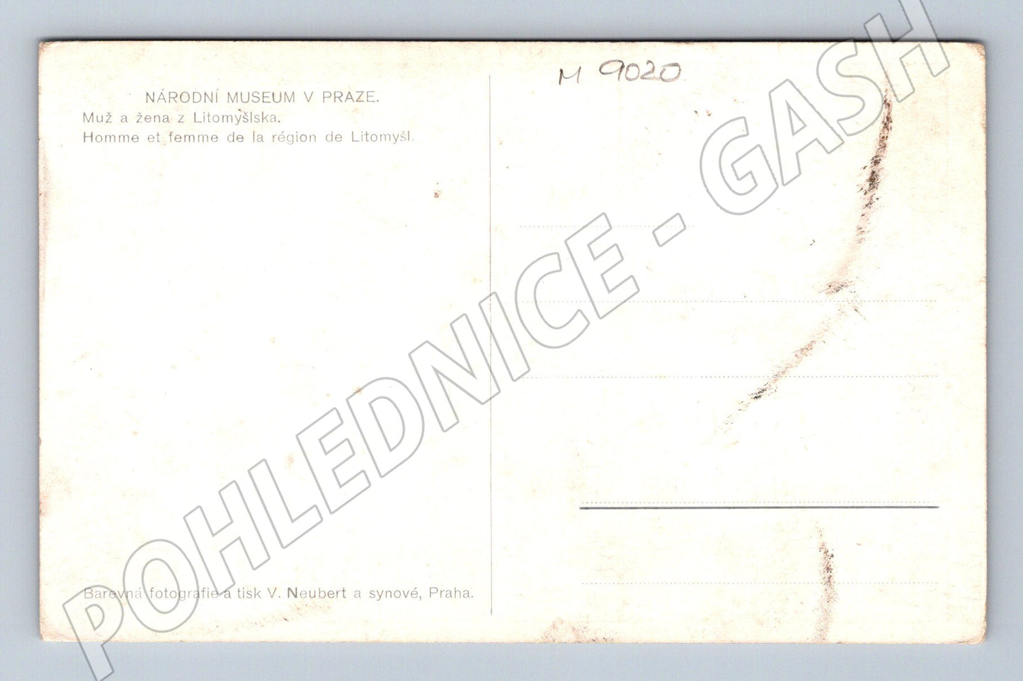 Pohlednice pár z Litomyšlska v krojích NM (M9020)