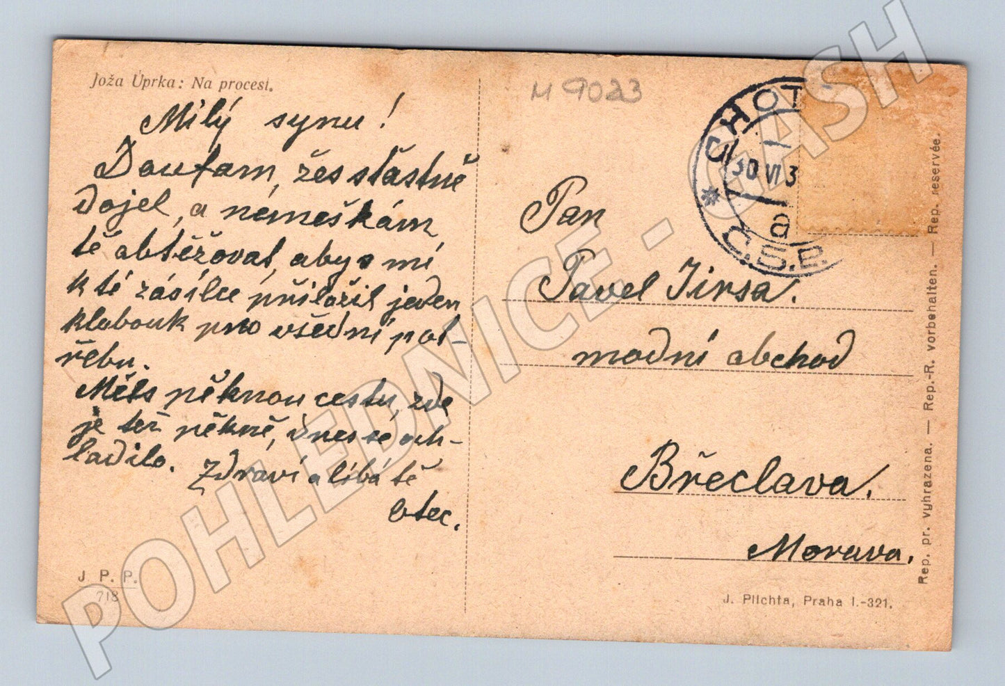 Pohlednice Uprka Moravské kroje Na procesí 1936 (M9023)