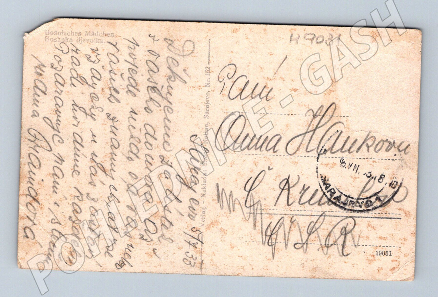 Pohlednice Bosenská dívka v kroji 1913 (M9031)