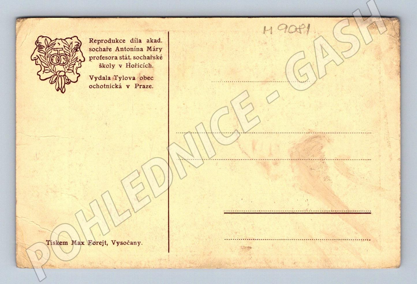 Postcard Josef Kajetán Tyl bust (M9081)