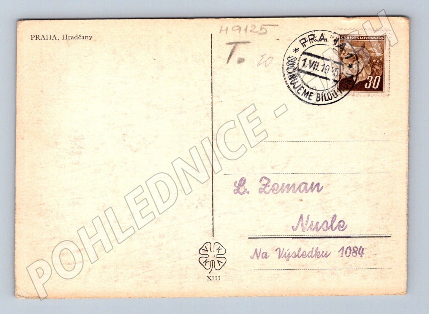 Postcard TG Masaryk and Prague Castle 1935 (M9125)