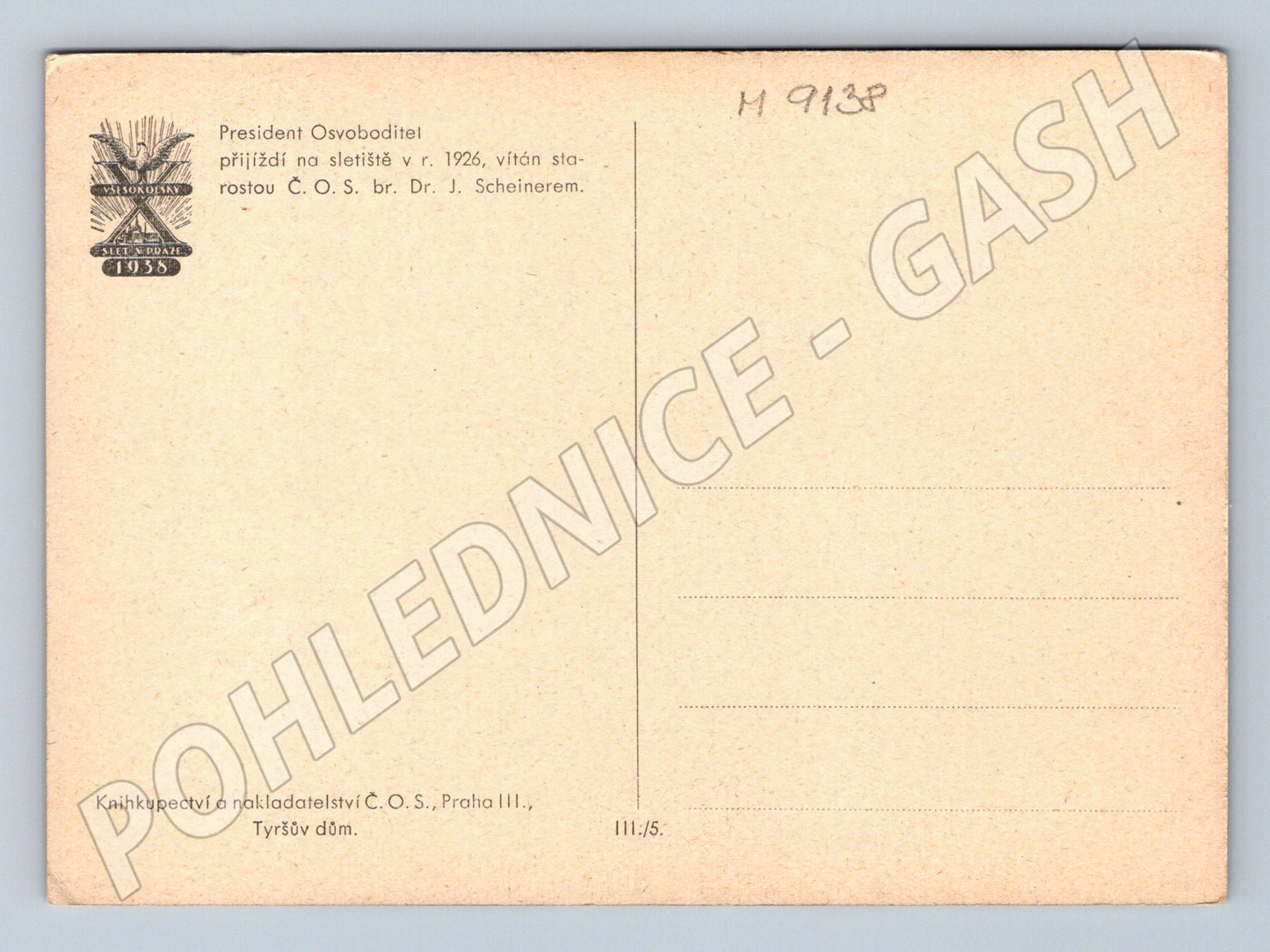 Postcard 1926 Masaryk arriving at the airfield (M9138)