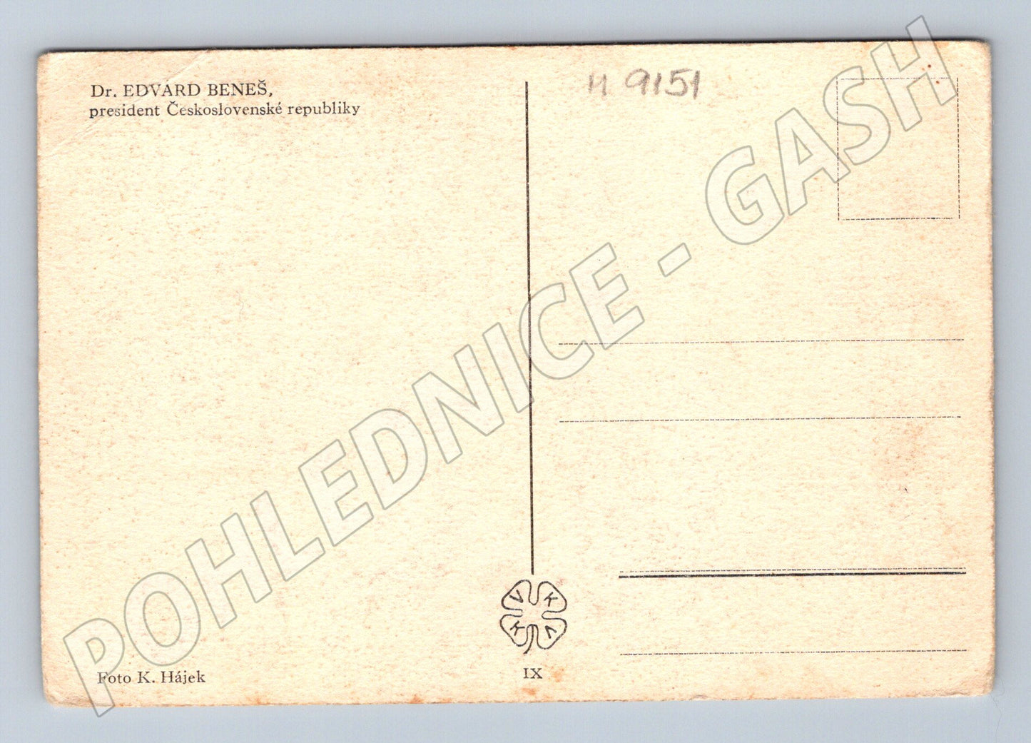 Pohlednice Edvard Beneš na koni historická (M9151)