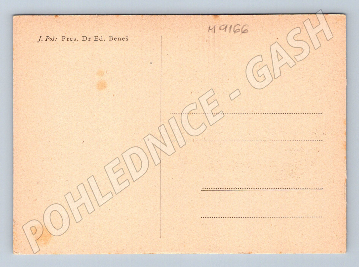 Postcard President Beneš portrait collector's item (M9166)