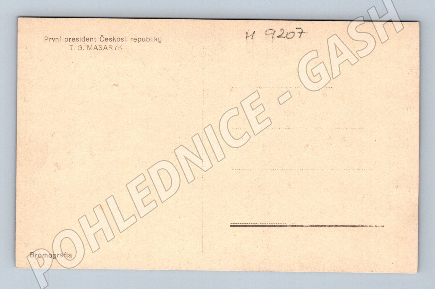 Postcard TG Masaryk first president bromography (M9207)