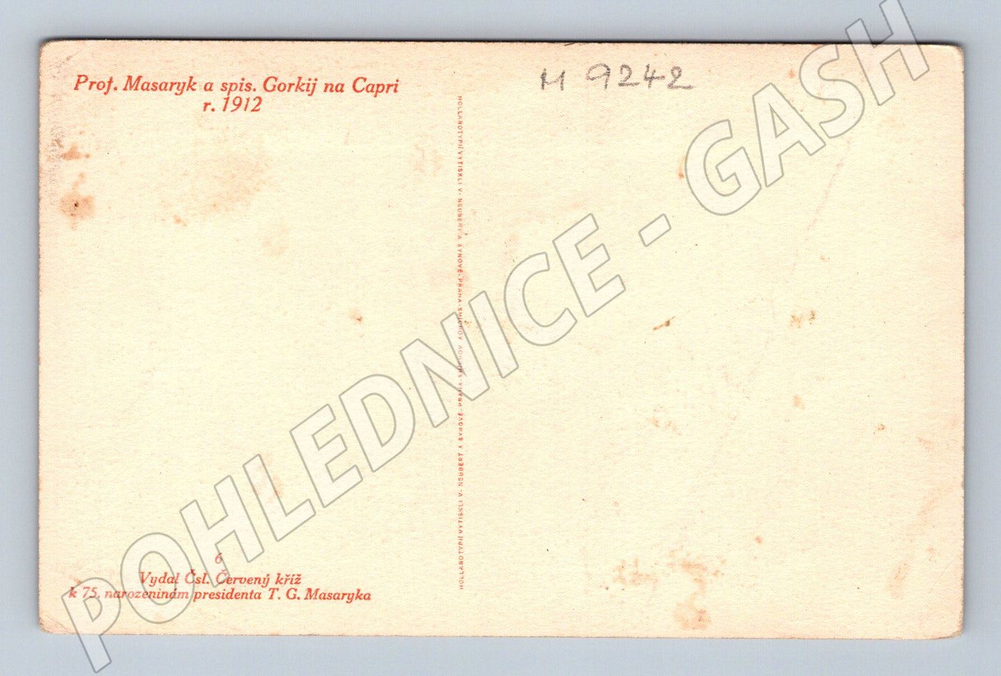 Pohlednice Masaryk a M Gorkij Capri 1912 (M9242)