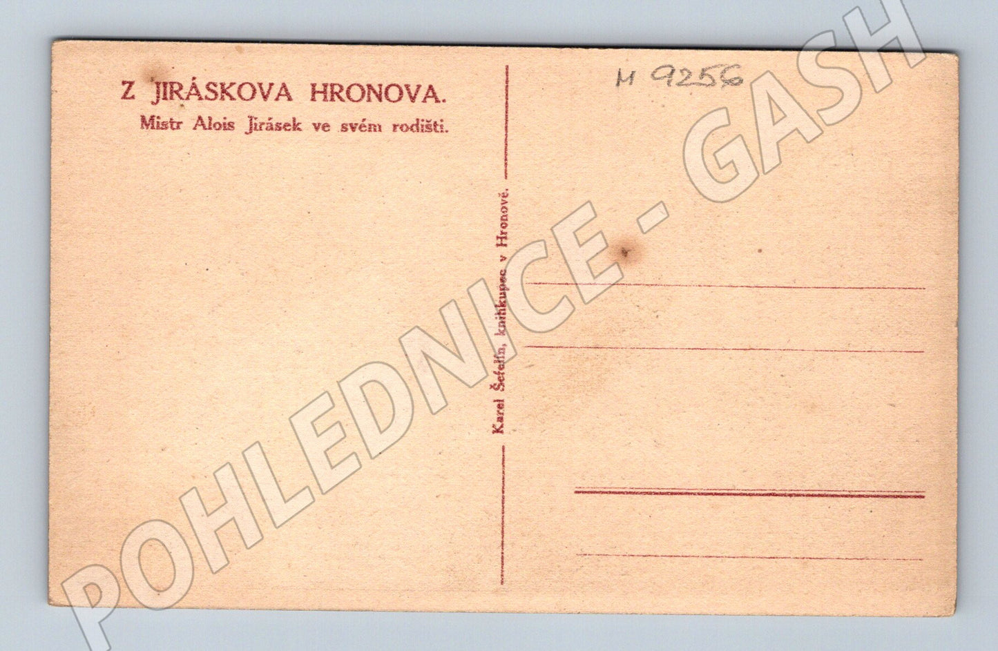 Pohlednice Hronov Alois Jirásek rodiště (M9256)