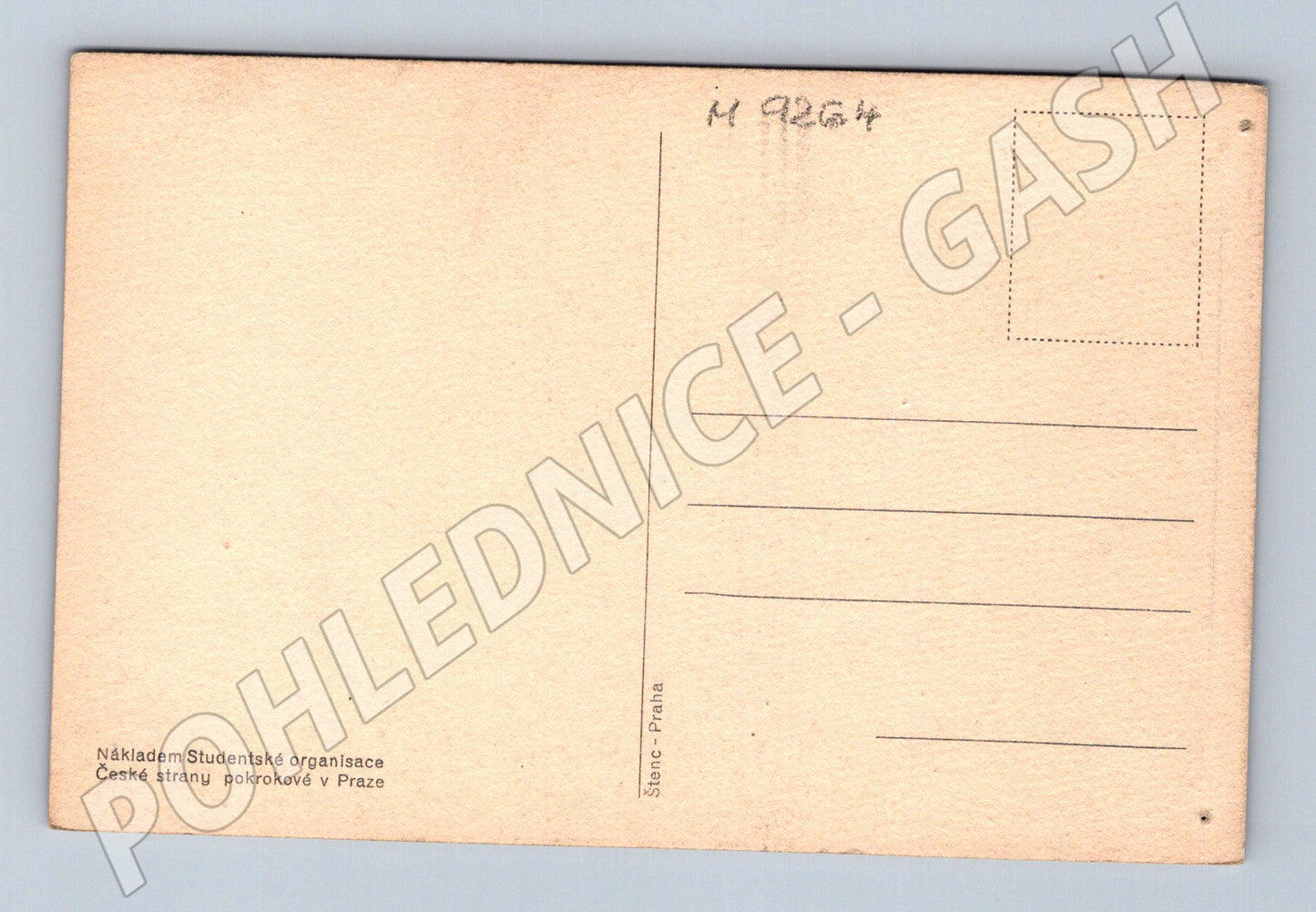 Postcard Masaryk Student Organization Prague (M9264)
