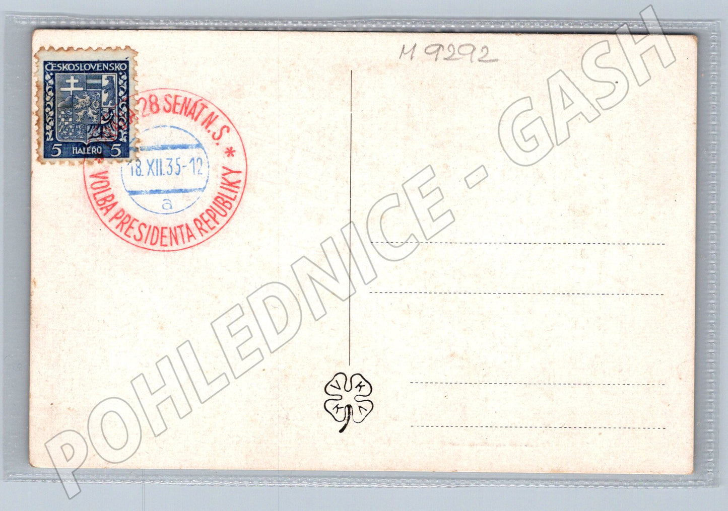 Postcard Edvard Beneš, second president 1935 (M9292)