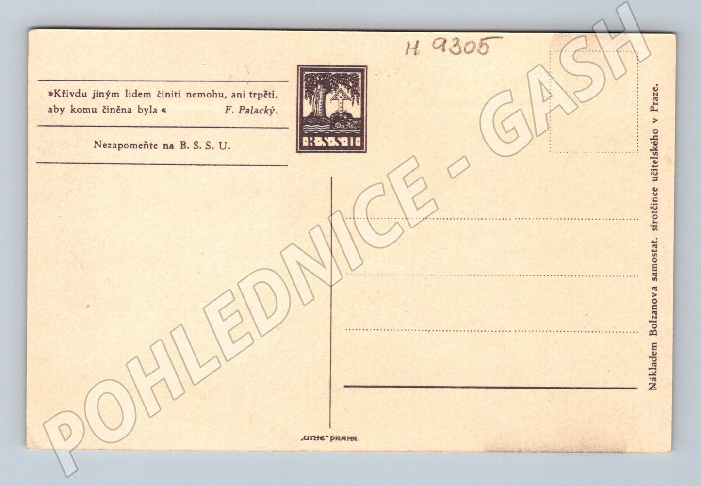 Postcard František Palacký graphic art 1926 (M9305)
