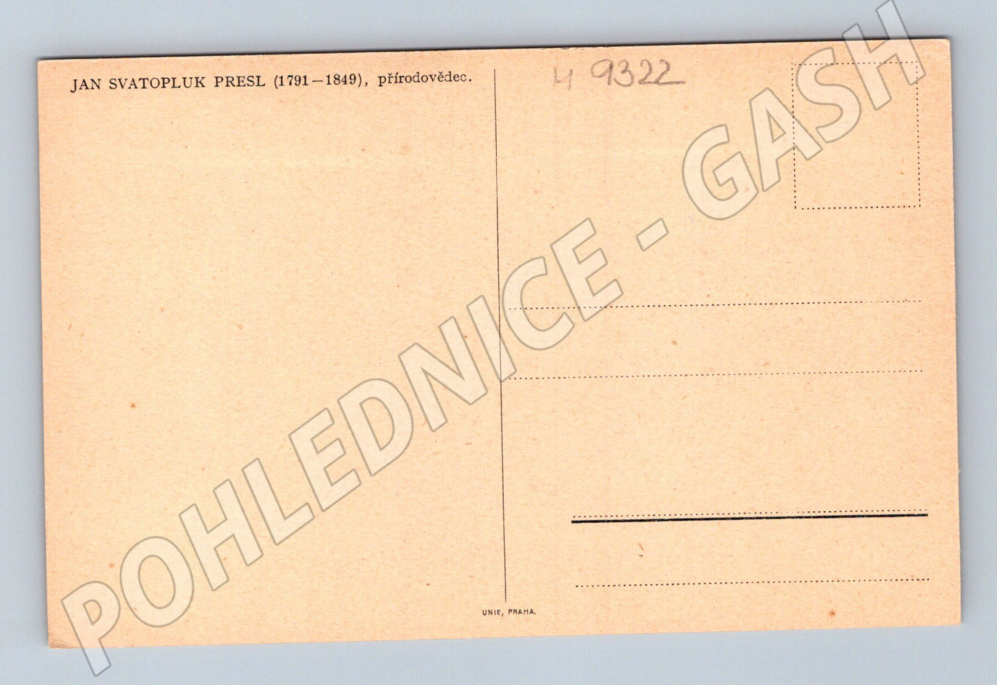 Postcard Jan Svatopluk Presl naturalist (M9322)