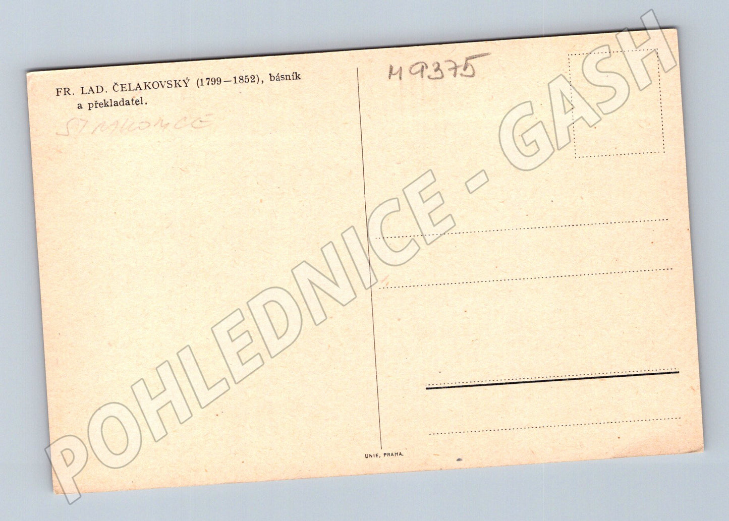 Postcard František Ladislav Čelakovský poet (M9375)