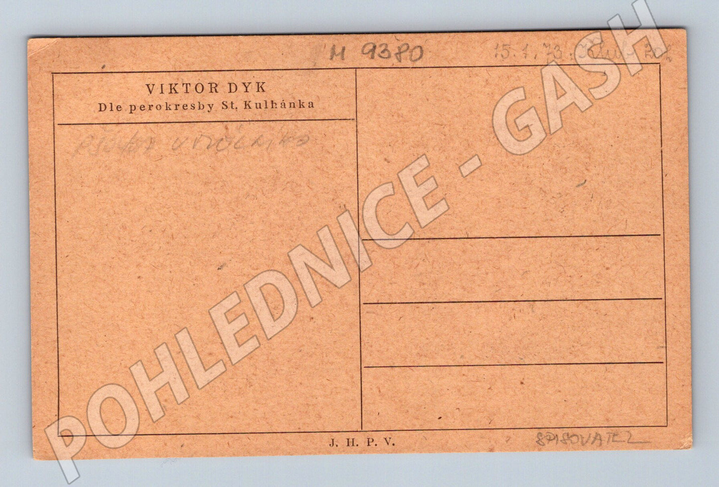 Pohlednice Viktor Dyk perokresba St Kulhánek (M9380)