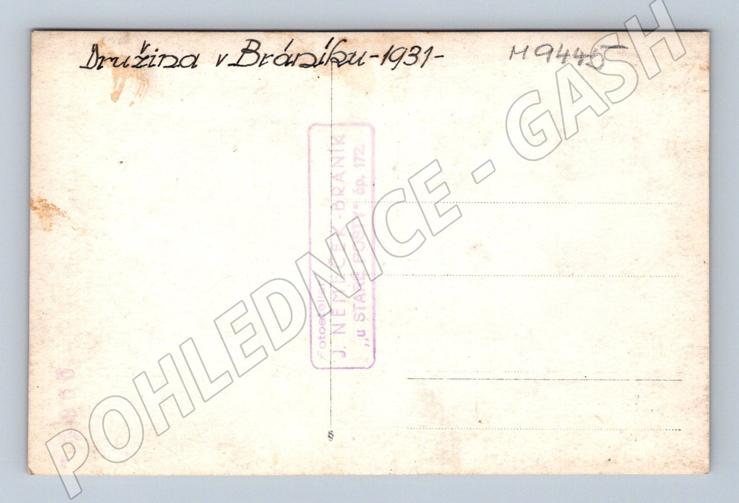Pohlednice družina v Braníku 1931 školní foto (M9445)