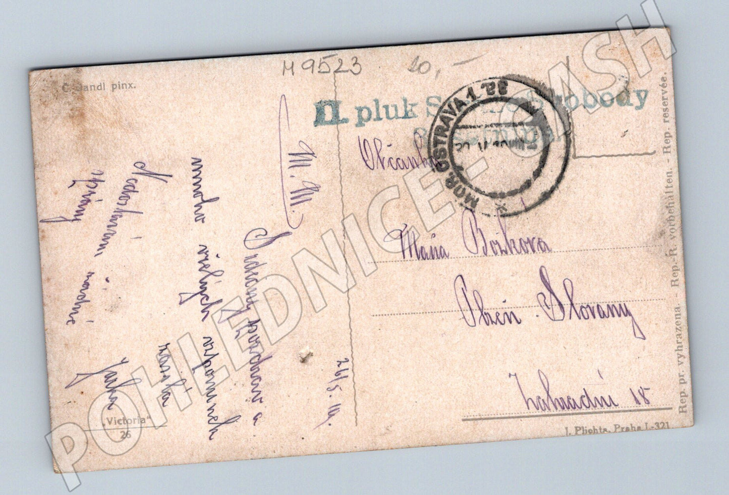 Postcard rural cottage 2nd Regiment Freedom Guard (M9523)