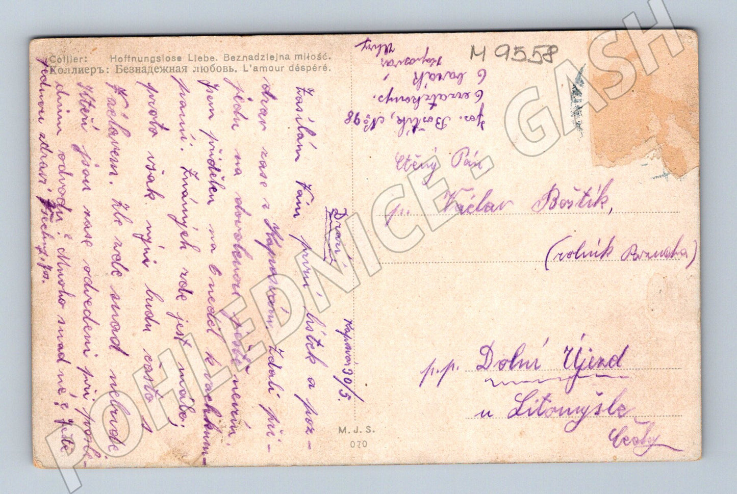 Postcard Collier Hopeless Love (M9558)