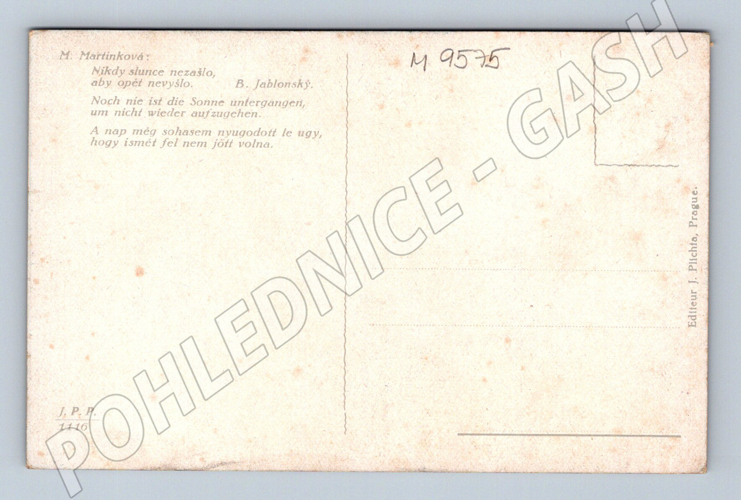 Pohlednice M Martinková noční motiv (M9575)