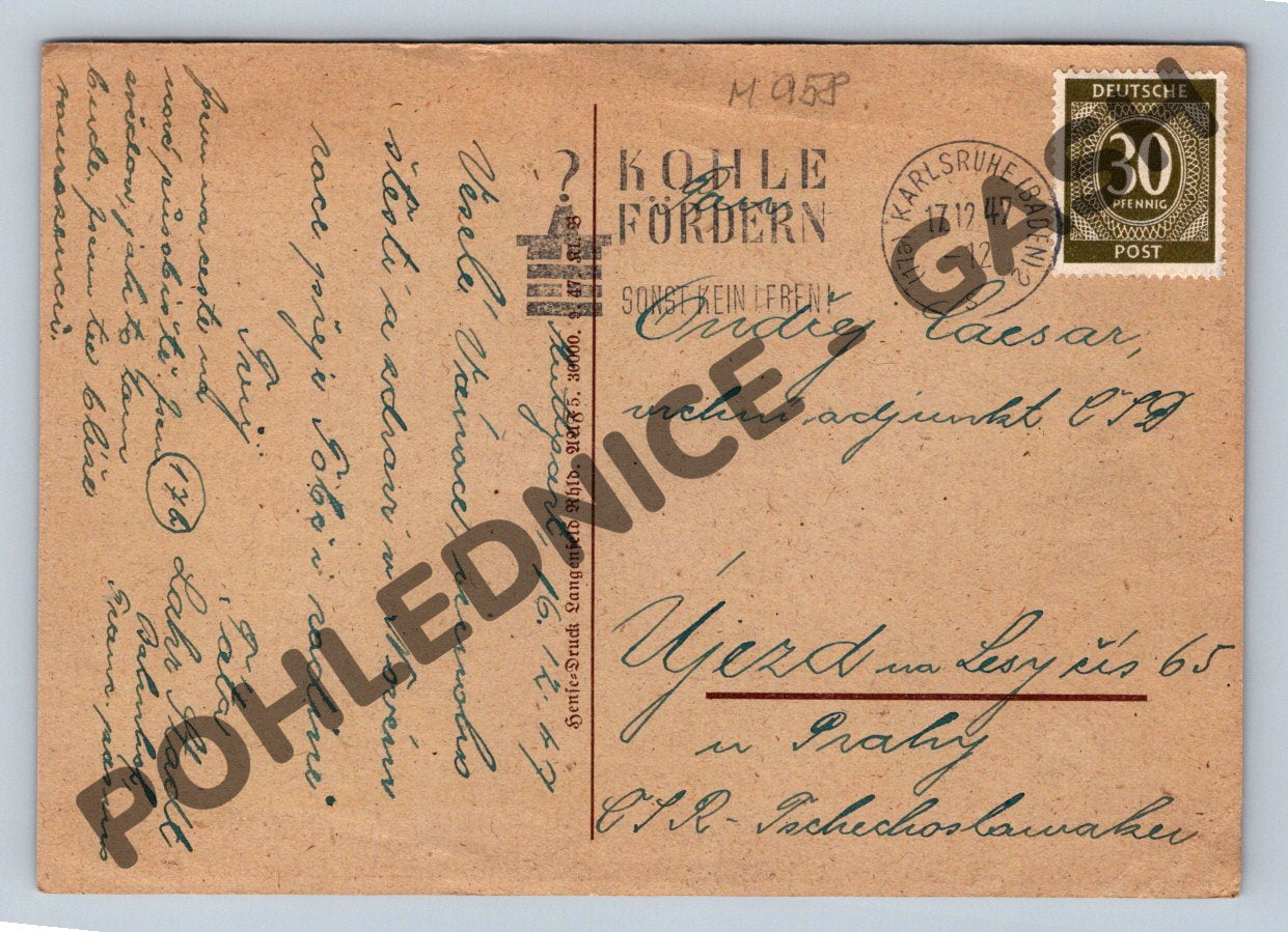 Postcard Germany landscape Karlsruhe (M958)