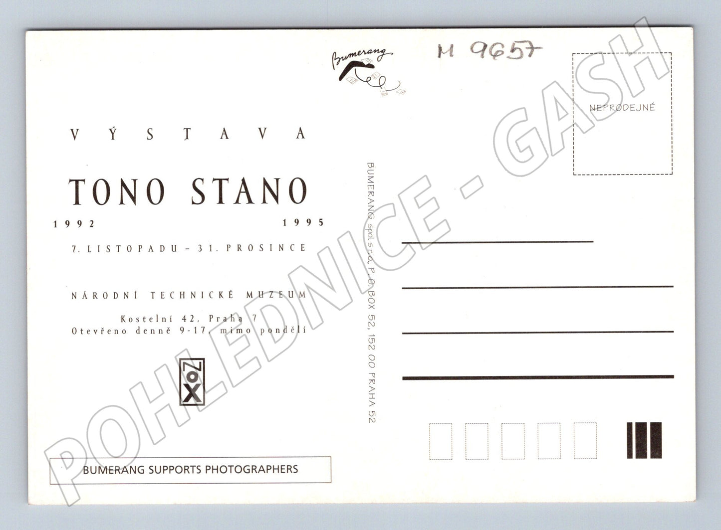 Pohlednice Tono Stano ženské torzo výstava (M9657)