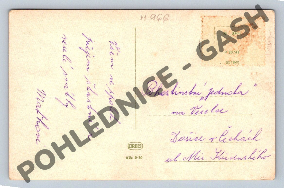 Pohlednice Vánoční děti na saních (M966)