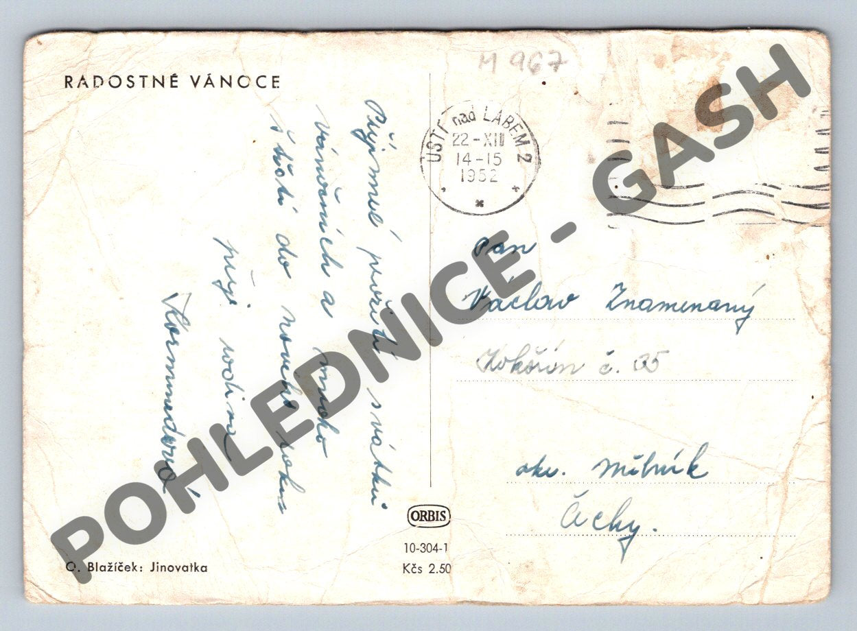 Pohlednice Zimní krajina O. Blažíček Jinovatka (M967)