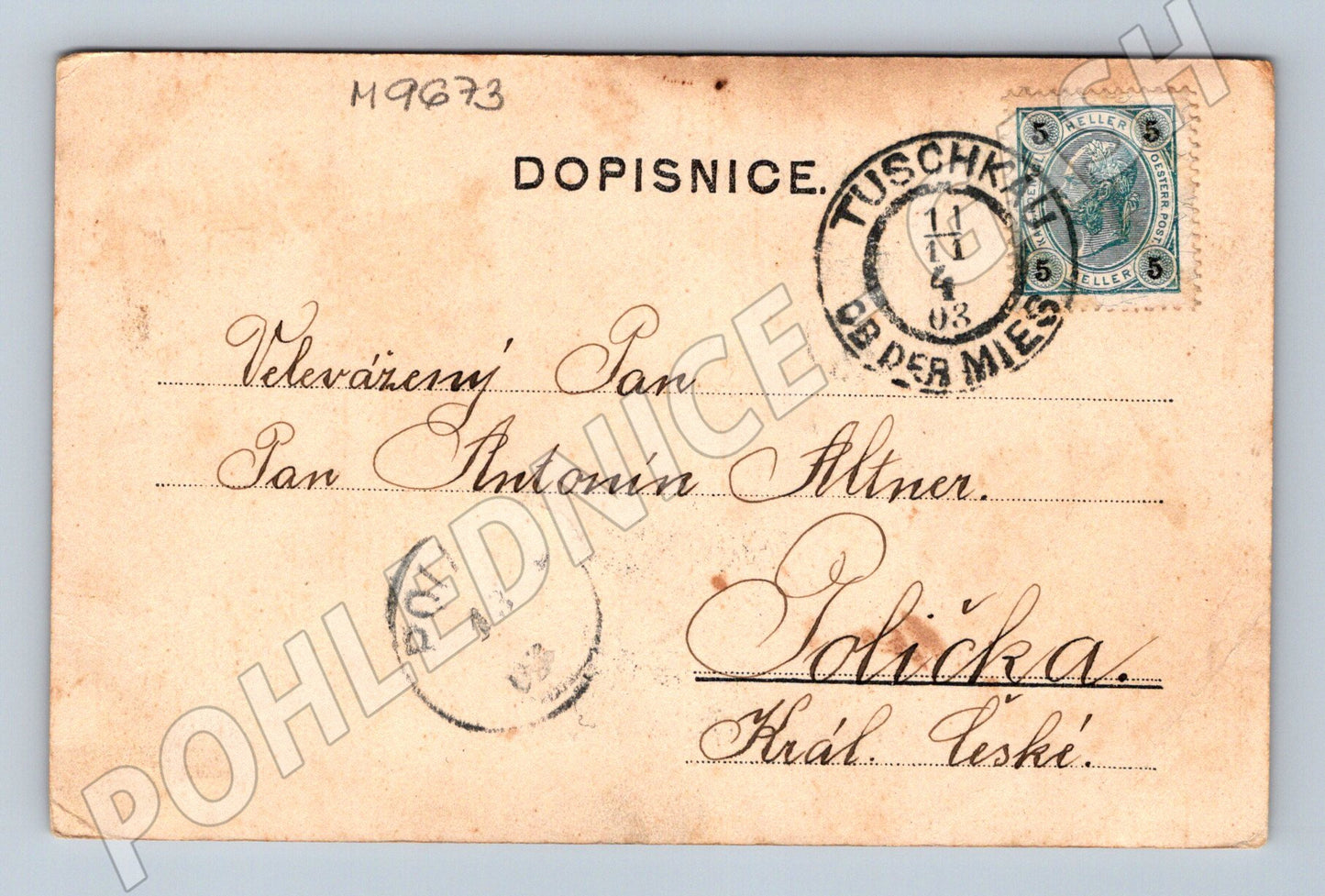 Pohlednice Plzeň opona divadla 1903 (M9673)
