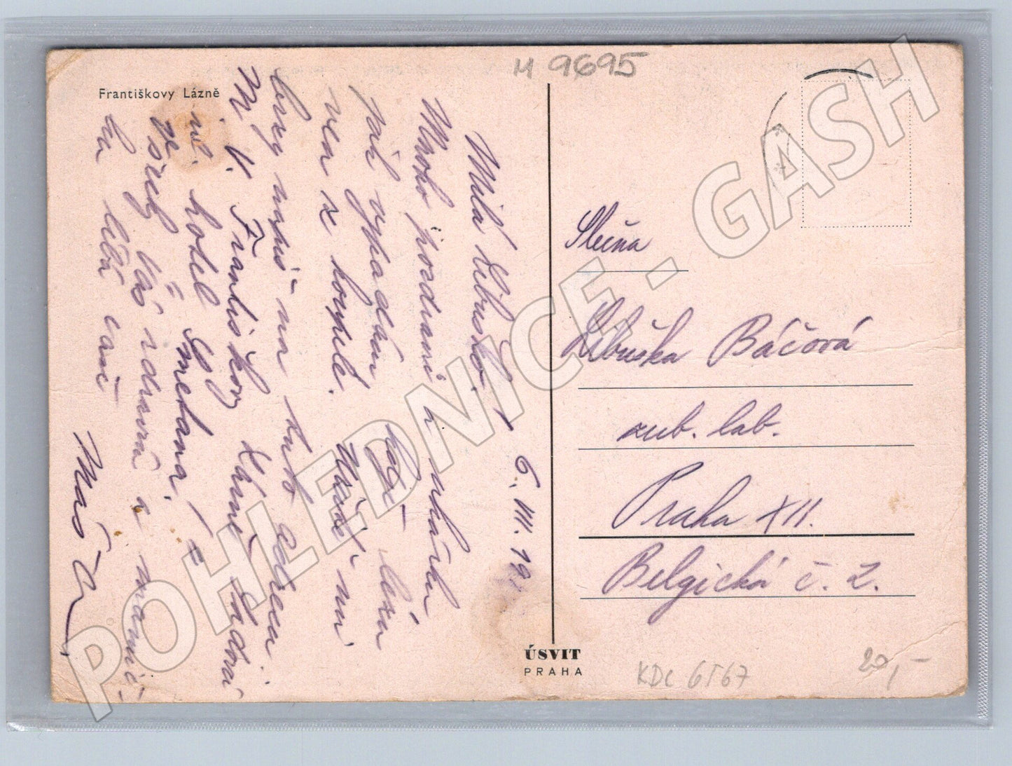 Postcard Františkovy Lázně bath (M9695)