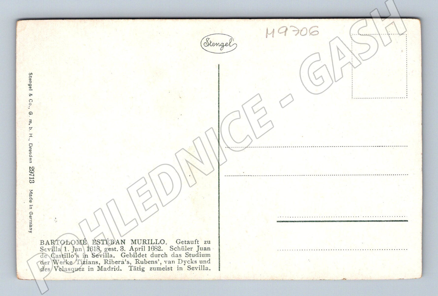 Pohlednice Murillo Maria mit dem Kinde (M9706)