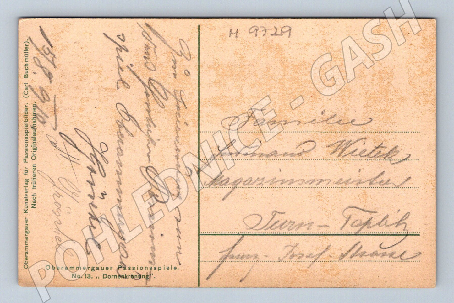 Postcard Oberammergau Crown of Thorns of Christ (M9729)