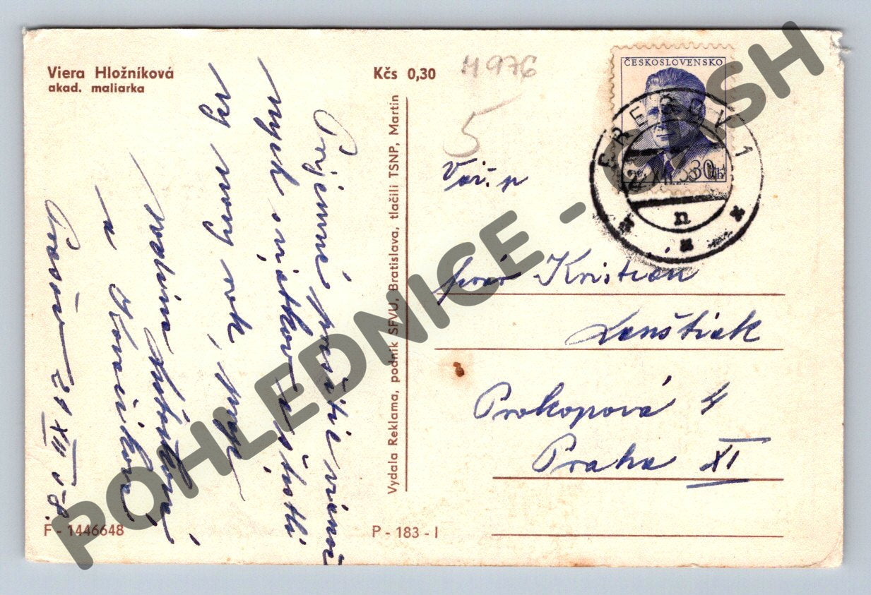Pohlednice Vánoční Tři králové V. Hložníková (M976)