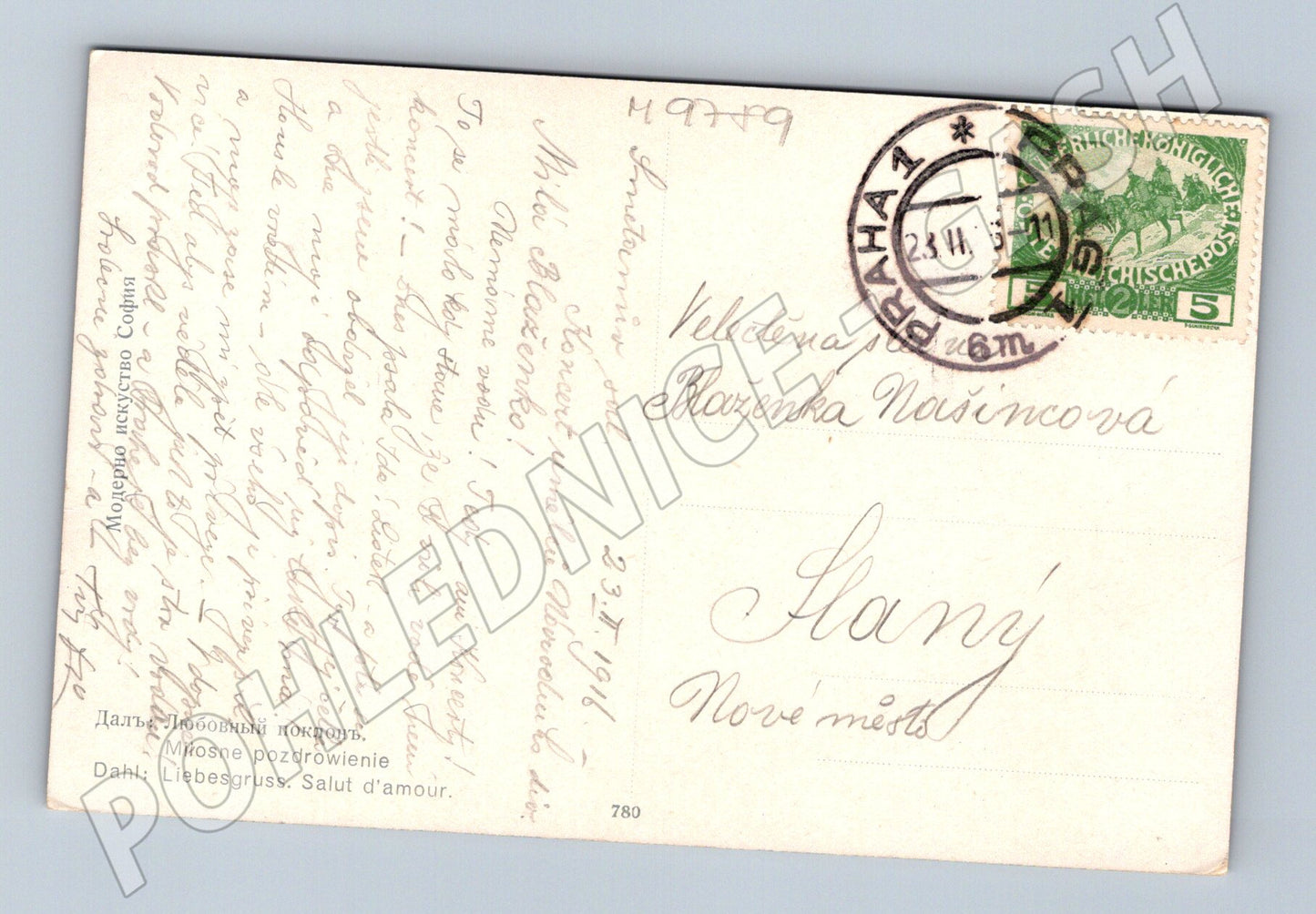 Pohlednice pramice na jezeře 1911 (M9789)