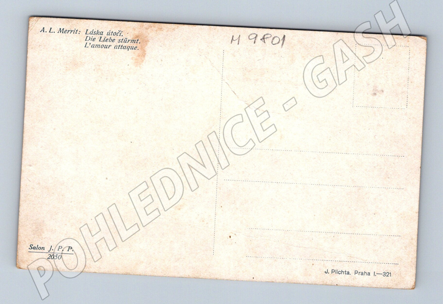Postcard Merrit Love Attacks Plichta (M9801)