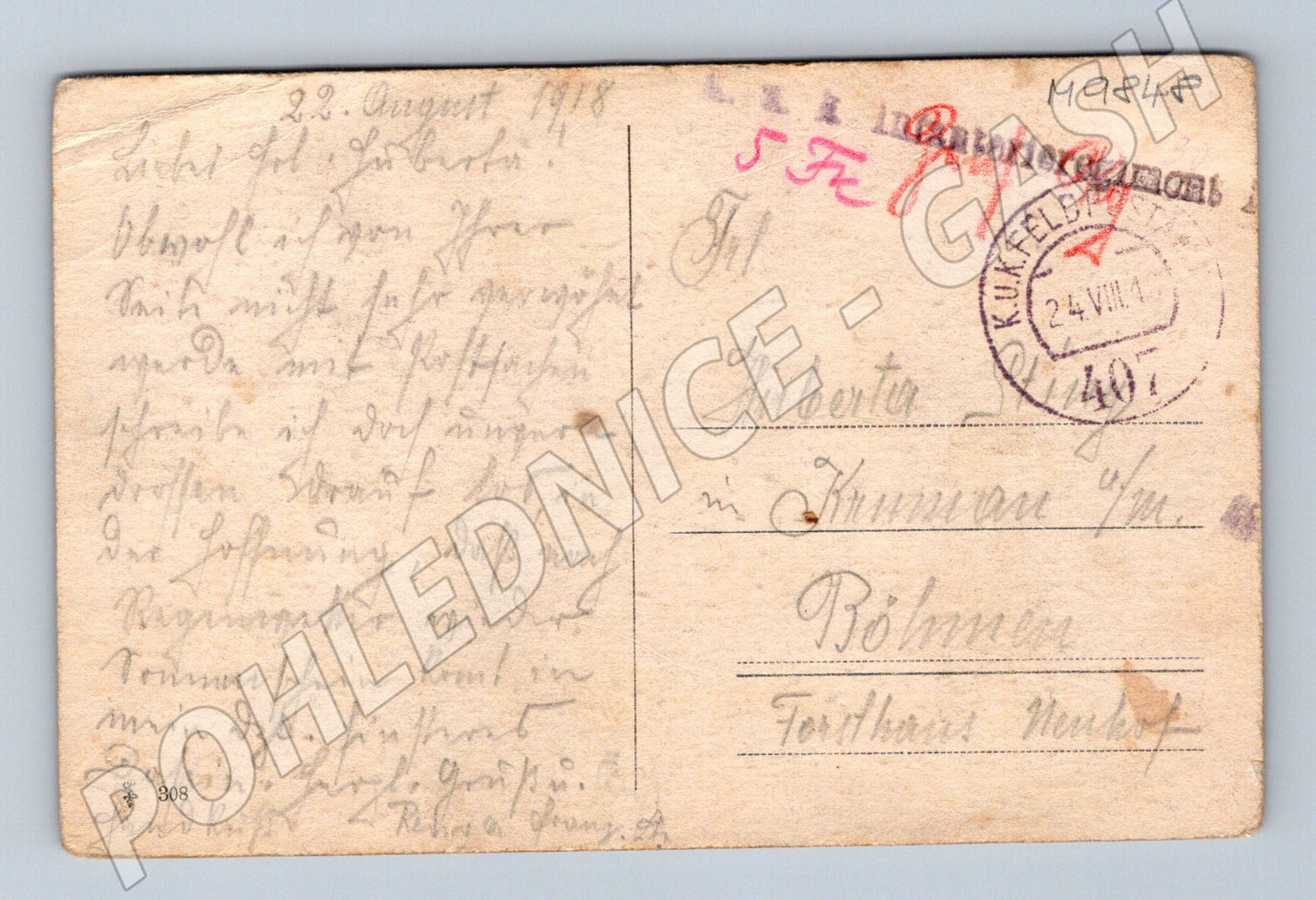 Painted postcard 1914 ladies AUTO FELDPOST 407 (M9848)