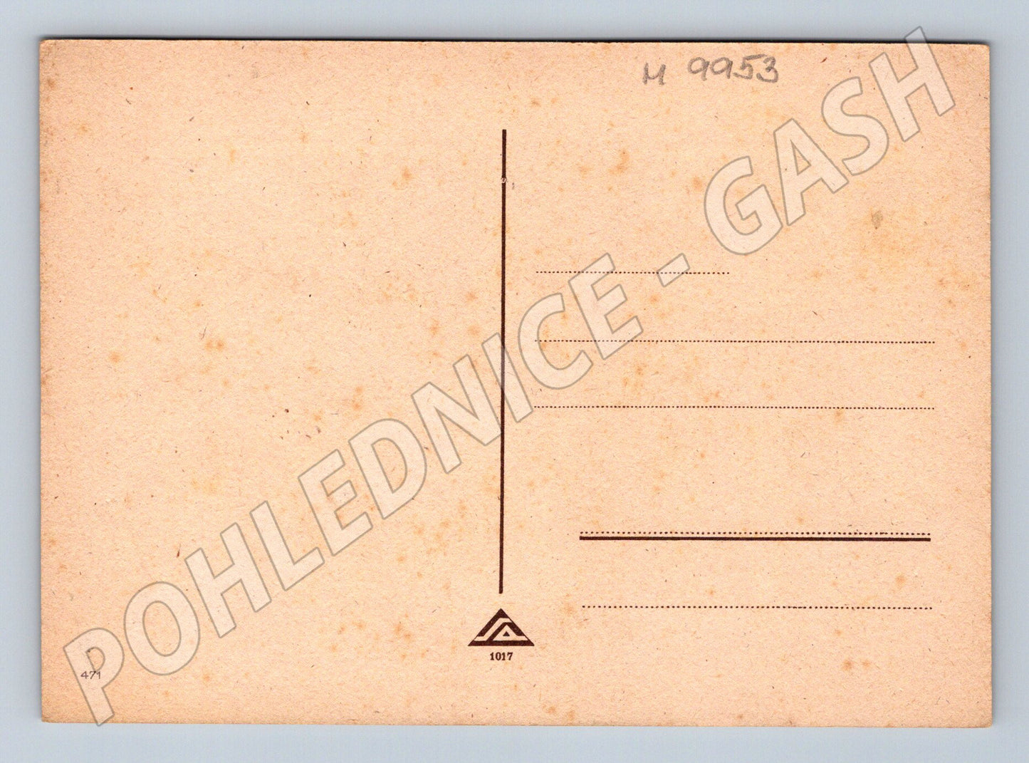 Antique postcard painted children in the rain (M9953)