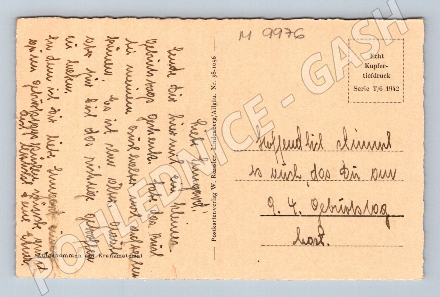 Historical postcard rose 1942 Germany (M9976)