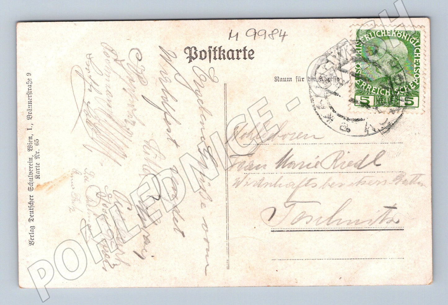 Pohlednice hrad a dívky RU kolorovaná (M9984)